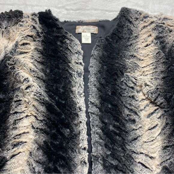 Band Of Gypsies Faux Fur Open Front Jacket Size Medium - Picture 7 of 11